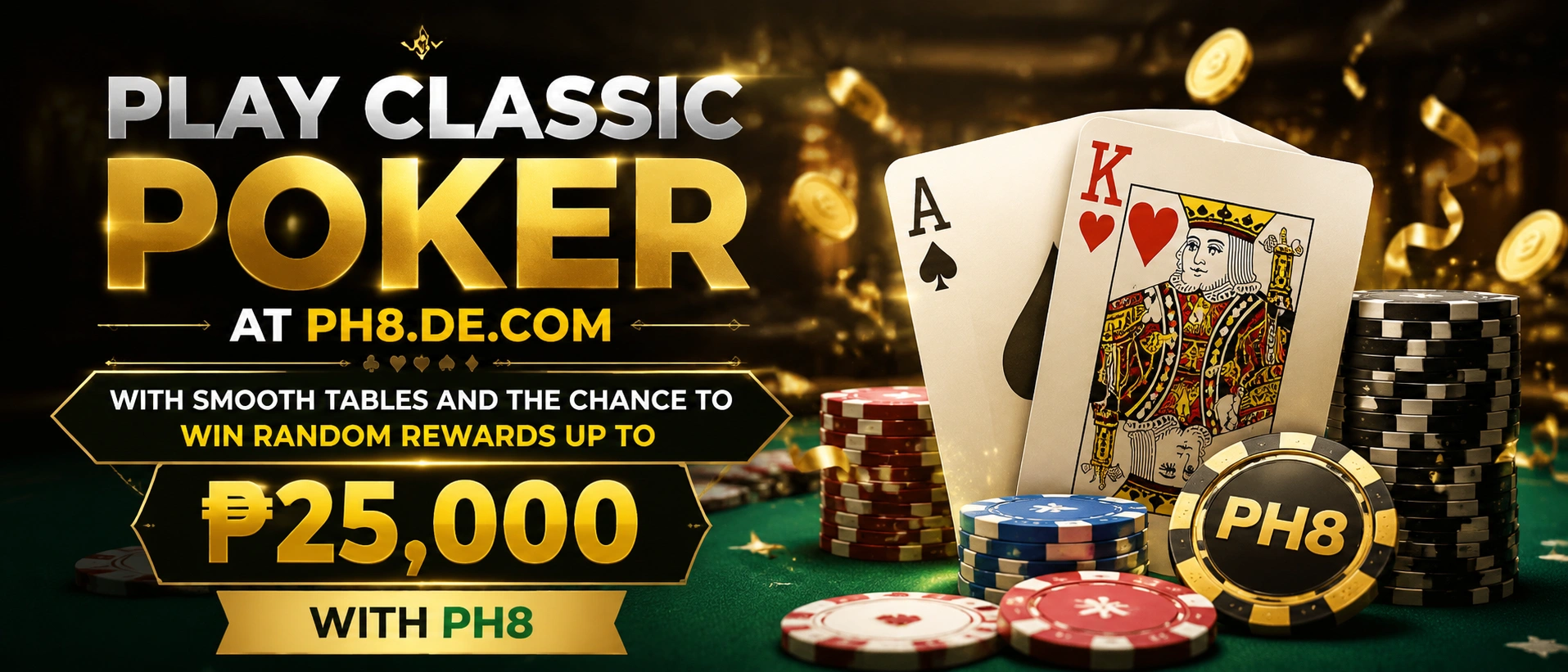 PH8 poker lobby preview with table-focused layout